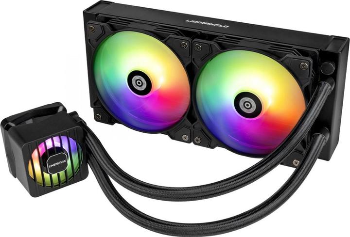 Actual product image Enermax LIQMAXFLO 360mm CPU AIO liquid cooler - Xtreme double chamber pump - VRM water block black