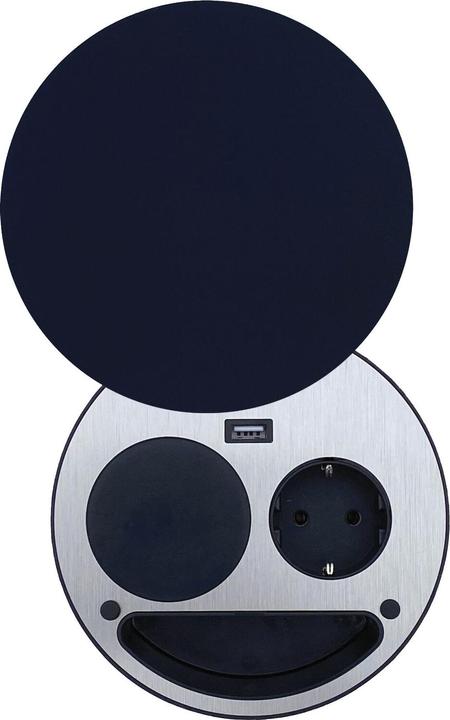 Actual product image Wipo Socket outlet element Smile Schuko, USB and wireless charger, black (CEE 7/3, 1.80 m)
