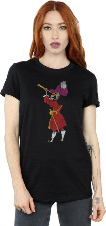 Actual product image Disney Womens/Ladies Classic Captain Hook Cotton Boyfriend T-Shirt (L)