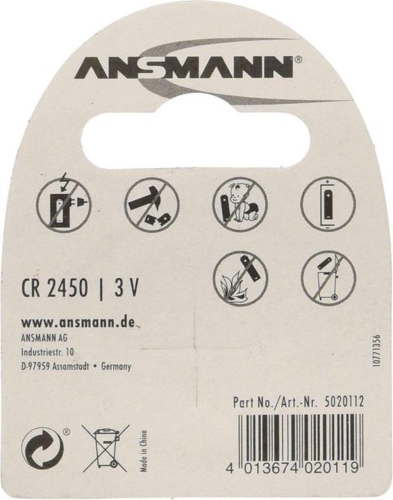 Produktbild Ansmann Cr2450 (1 Stk., CR2450, 620 mAh)