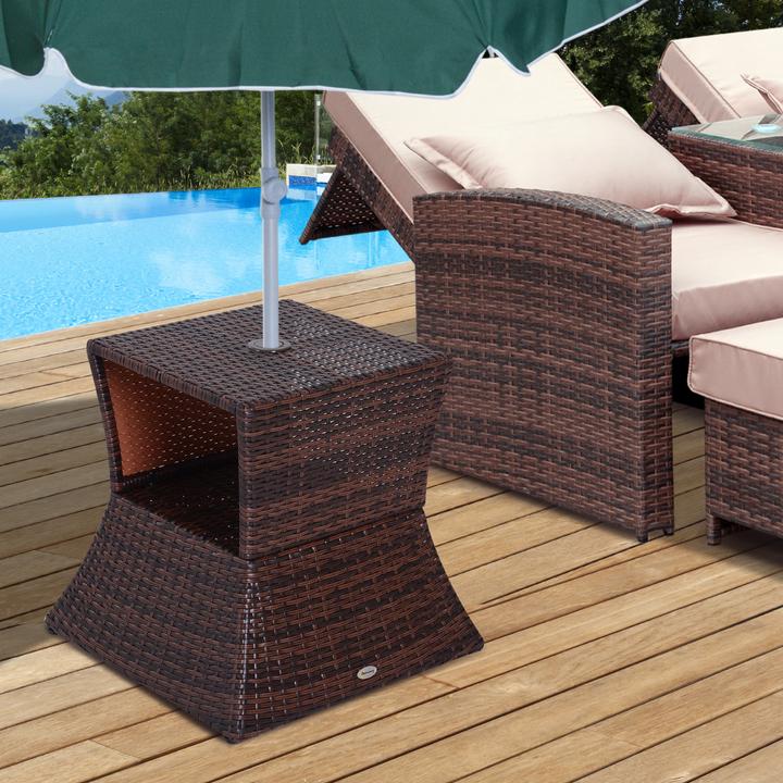Immagine prodotto Outsunny Tavolo in rattan con foro per l'ombrello