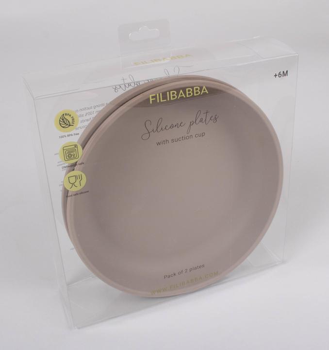 Produktbild Filibabba Silikonteller 2er-Pack - Warm Grey