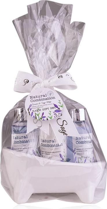 Produktbild Accentra Badeset LAVENDEL in Keramikbadewanne, inkl. 50ml Duschgel, 50ml Schaumbad, 50ml Bodylotion, Duft: La (Haarpflege set, Körperpflegeset)
