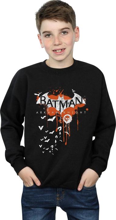 Actual product image Boys Batman Arkham Knight Halloween Logo Art Sweatshirt (128)