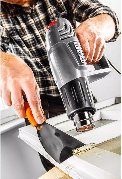 Actual product image Graphite Heat gun 2000W, temperature range: I: 25? C, II: 80-600? C, III: 80-600? C, suitcase