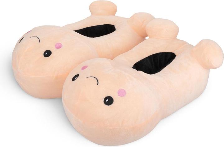 Produktbild Easytoys Penisförmige Hausschuhe mit SmileyGesicht Beige (L, XL)