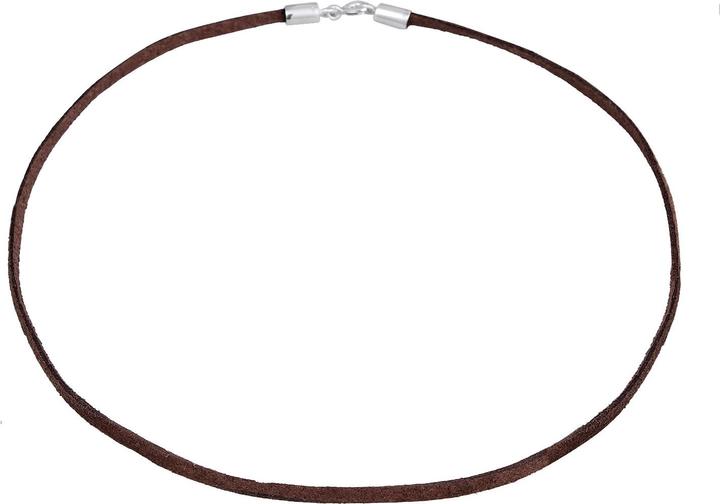 Elli Choker, Textil-Kette (925er Sterling Silber, Kunstleder, Keine Stein, 36 cm)