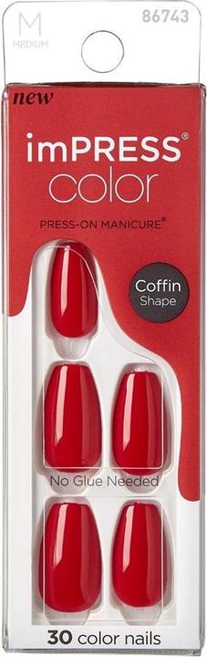 Immagine prodotto KISS Chiodi autoadesivi imPRESS Colore MC Reddy o no 30 pezzi (L) (Unghie artificiali)