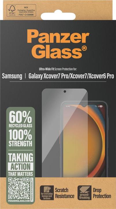Actual product image PanzerGlass Ultra-Wide Fit (1 Piece, Samsung Galaxy Xcover Pro)