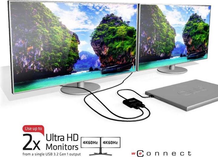 Image du produit Club 3D Adaptateur USB A vers HDMI 2.0 double moniteur 4K 60Hz