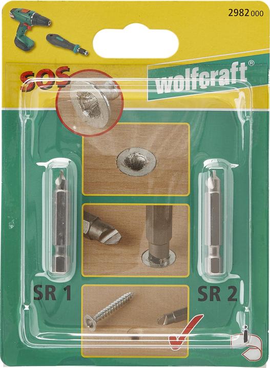 Produktbild wolfcraft Schraubenausdreher-Set für Schrauben mit defektem Antriebsprofil, 2-tlg. (SR 1 / SR 2)