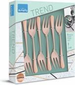 Actual product image Amefa Cake fork set 6 pieces PVD copper 1410 Austin (6 Piece, Pitchfork)