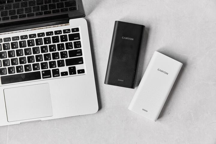 Actual product image Canyon Power bank PB-2001 20000 mAh White (20000 mAh, 20 W, 74 Wh)
