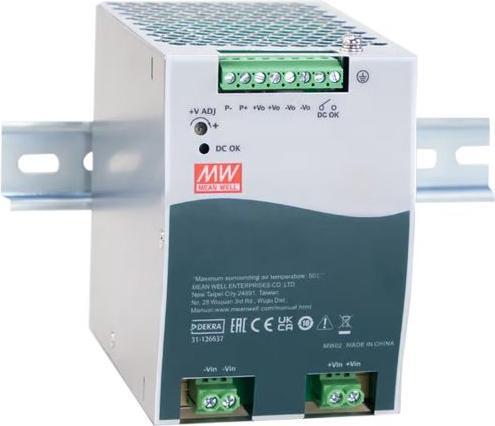 Image du produit MeanWell Alimentation pour rail DIN, 85%, 12V, 16.7A, 200W, Réglable