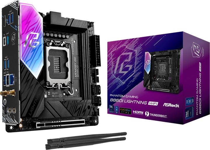 Image du produit AsRock MB Intel 1851 B860I Lightning WiFi (Prise S1, Intel B860, Mini-ITX)