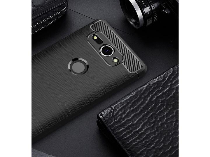 Actual product image Screenguard Sony Xperia XZ2 Compact Cover Carbon Brushed Soft TPU (Sony Xperia XZ2 Compact)
