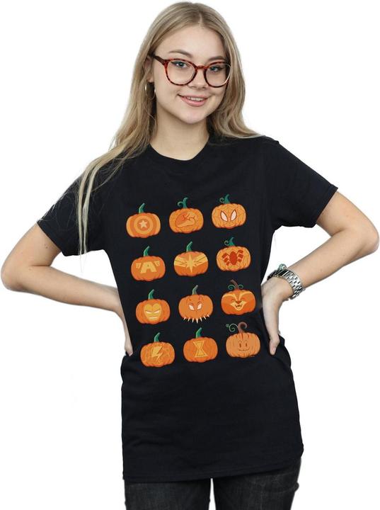 Actual product image Womens/Ladies Avengers Halloween Pumpkin Cotton Boyfriend T-Shirt (XL)