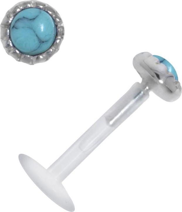 Produktbild Bijouteria Piercing für Lippe/Tragus (Bioplast, Schmuckstein, Silber 925)