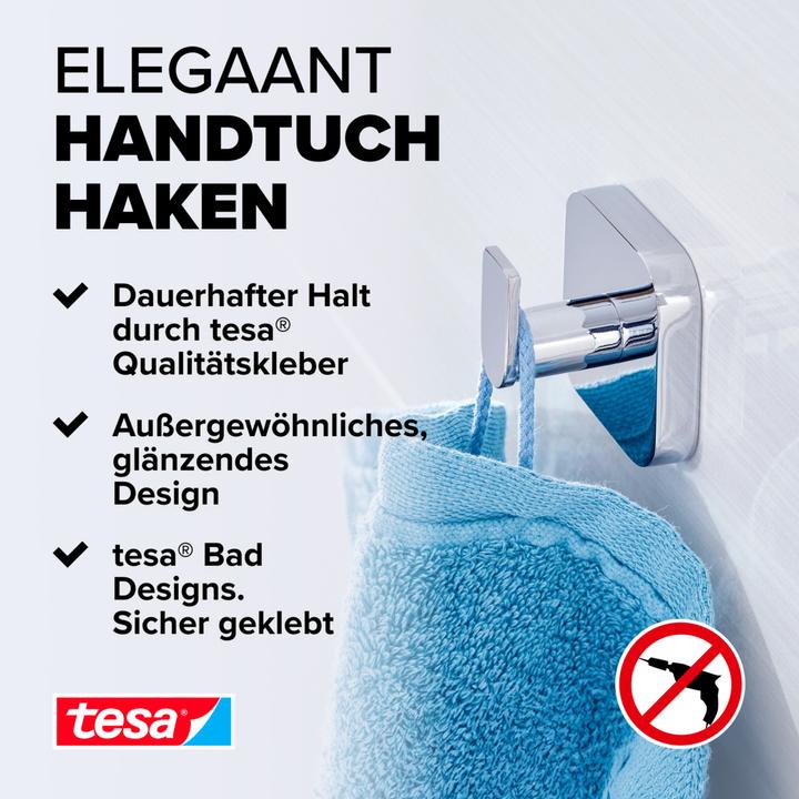 Actual product image tesa ELEGAANT Towel hook incl. adhesive solution without drilling