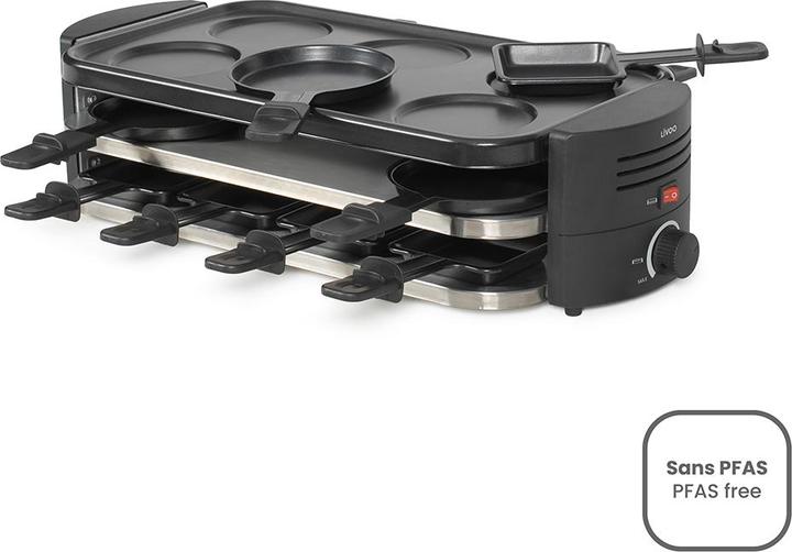 Livoo Raclette, pizza, crepe maker for 8 people