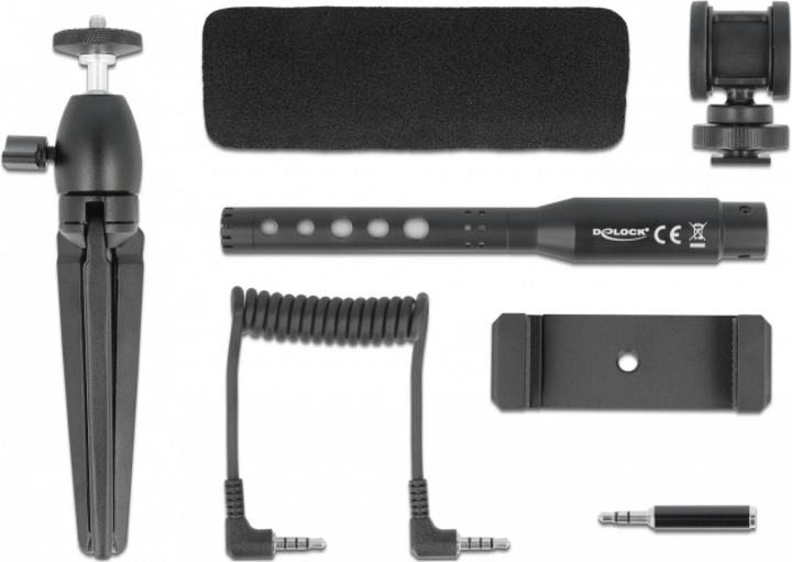 Image du produit Delock Microphone USB Vlog Shotgun Set pour smartphones, caméras DSLR