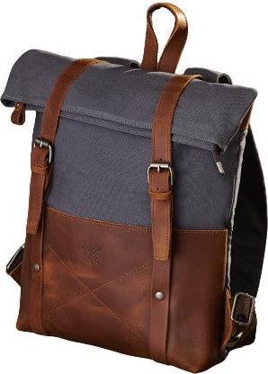 Produktbild Only-Bags.Store Canvas Rucksack, Canvas Vintage Reclaimed Leder Rucksack, recyceltes Leder, Canvas Rucksack, Canvas (16 l)
