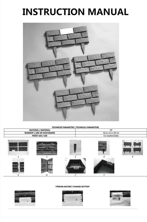 Produktbild HTI-Living Beeteinfassung Nessa Solar Steinmauer 4-teilig Terracotta (174 cm)
