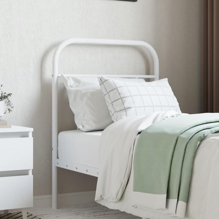 Produktbild VidaXL Kopfteil Metall Weiss 75 cm, Farbe: Weiss, Material (80 x 3 x 100 cm)