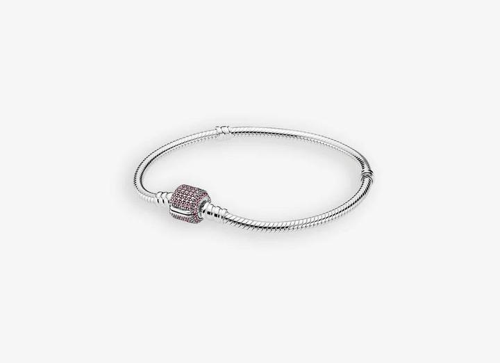 Actual product image Pandora Bracelet with ball clasp (18 cm, Silver)