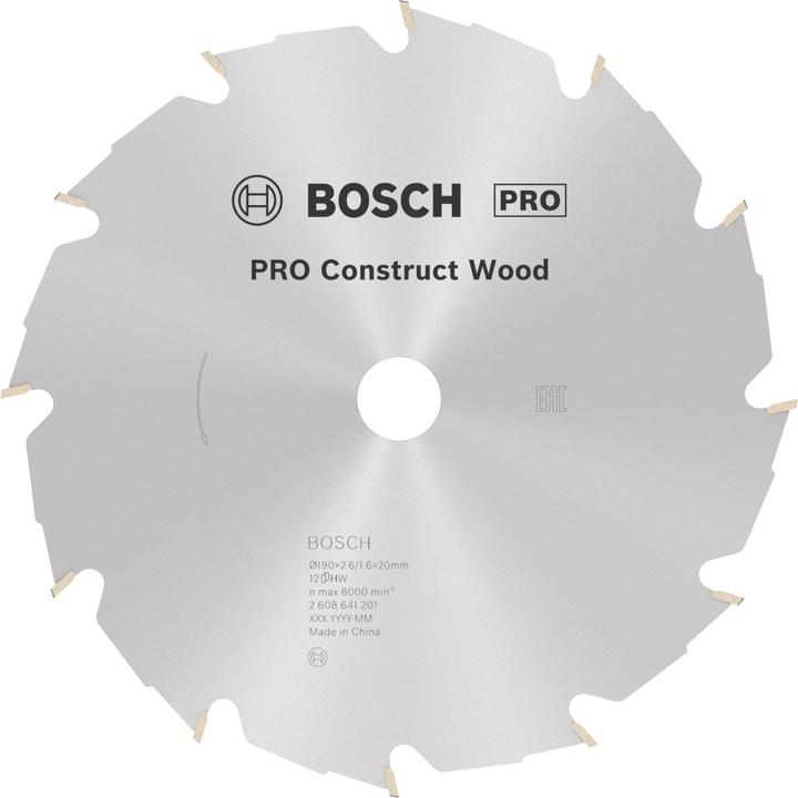 Actual product image Bosch Professional Zubehör PRO Construct Wood circular saw blade, 190 x 2.6 x 20 mm