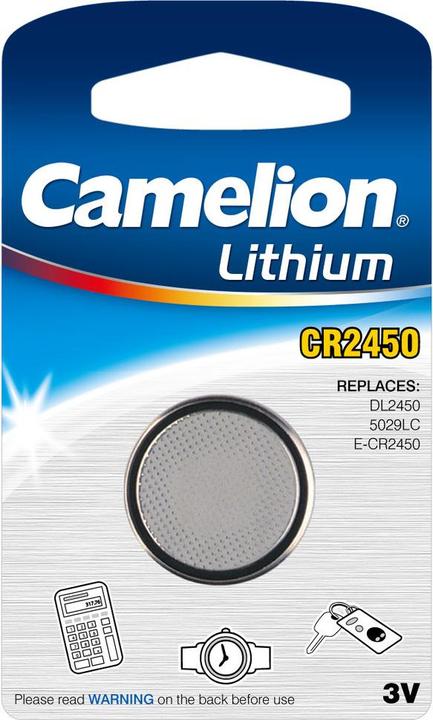 Immagine prodotto Camelion CR2450-BP1 - Einwegbatterie - CR2450 - Lithium - 3 V - 1 Stück(e) - Knopf/Münze (1 pz., CR2450, 550 mAh)