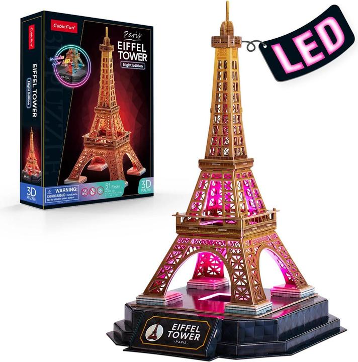 Produktbild Cubicfun 3D Puzzle Eiffelturm LED 51 Teile (51 Teile)