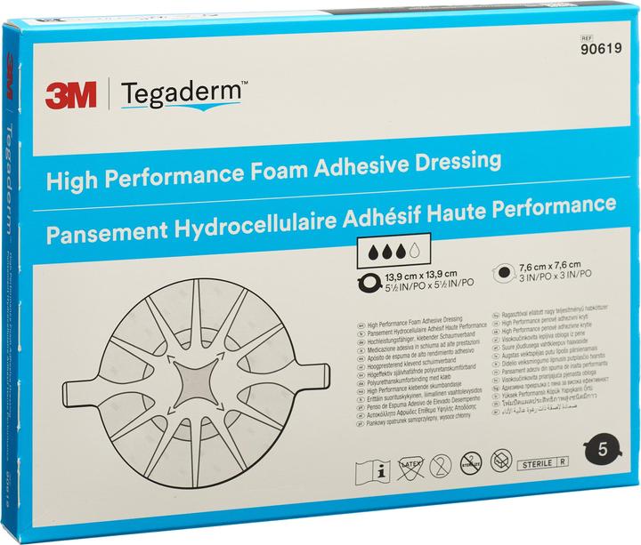 Image du produit 3M Tegaderm Foam HP compresse de mousse 7.6x7.6cm adhesive 5 pc