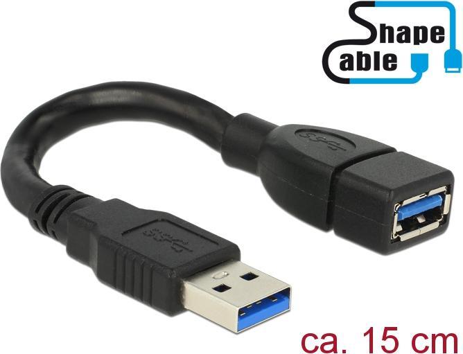 Actual product image Delock USB ShapeCable (0.15 m, USB 3.0)