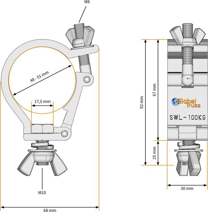 Image du produit Global Truss Selflock Hook Mini 48-51/30/100kg