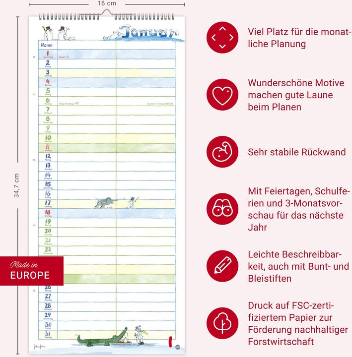 Immagine prodotto Helme Heine: Planer für zwei 2026 (Copertina rigida, Tedesco)
