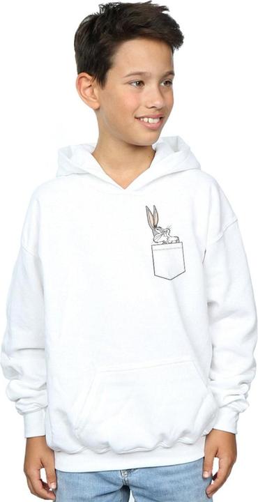 Immagine prodotto Looney Tunes Bugs Bunny Faux Pocket Felpa con Cappuccio Ragazzi (140, 146)