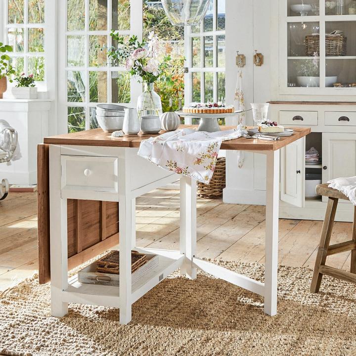Immagine prodotto Loberon Tavolo Dale bianco antico/marrone (160 x 78 x 80 cm)
