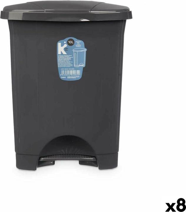 Actual product image Natec Papierkorb mit Pedal Anthrazit Kunststoff 10 L (8 Stück) (10 l)