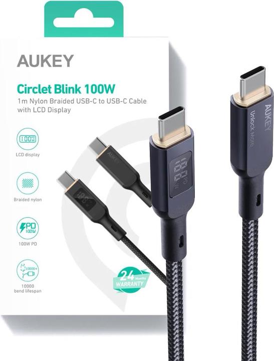 Actual product image Aukey USB C — USB C (1.80 m, USB 2.0)