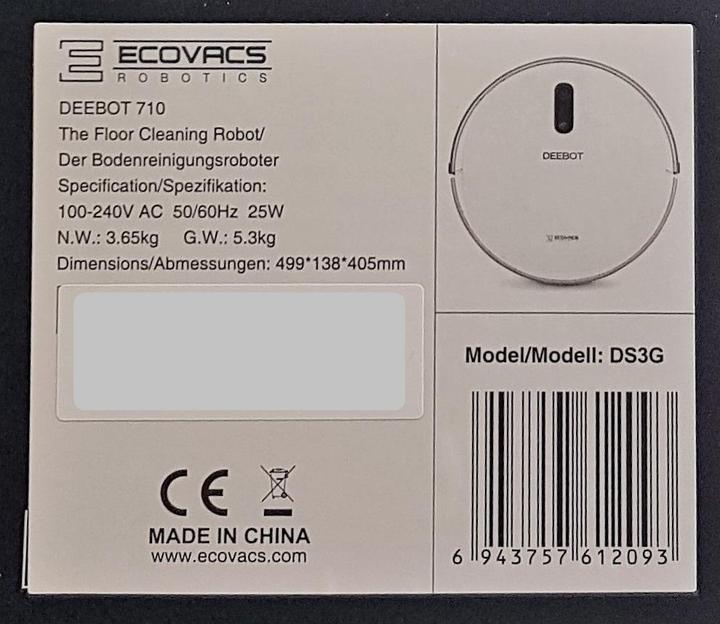 Immagine prodotto Ecovacs Deebot 710 (Aspirazione robotica)