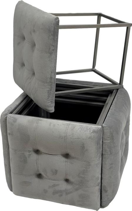 Go Gift Puff transformer 5in1 - 5 stools in 1 pouffe grey velvet