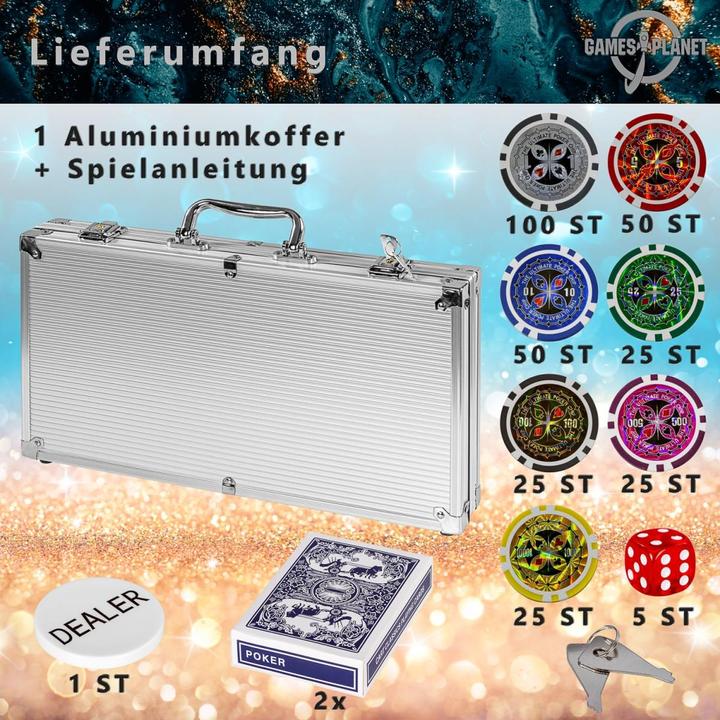Actual product image Games Planet Poker set with 300 laser chips (German)