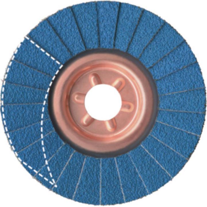 Immagine prodotto Disco lamellare abrasivo SLTT 115 grana 60 zirconio corindone supporto in acciaio PU: 10 (60)