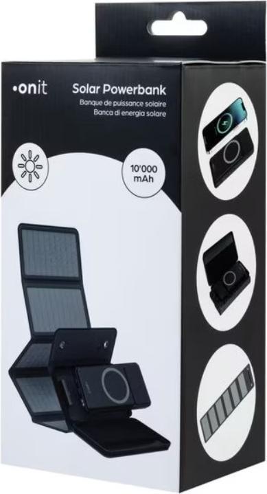 Produktbild Onit Powerbank Solar Pro 10000 mAh, Akkutyp: Lithium-Polymer (10000 mAh, 20 W, 37 Wh)