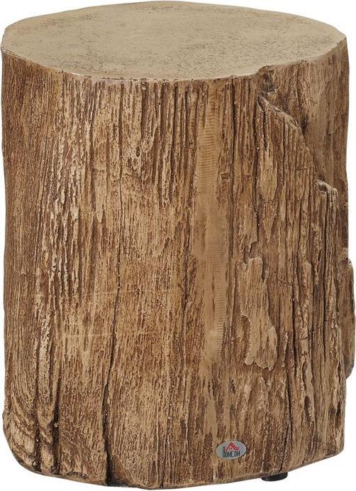 Immagine prodotto Swisshandel24 Tavolino con piedini livellanti in stile ceppo d'albero 37cmx37cmx43cm cemento marrone (37 x 37 x 43 cm)