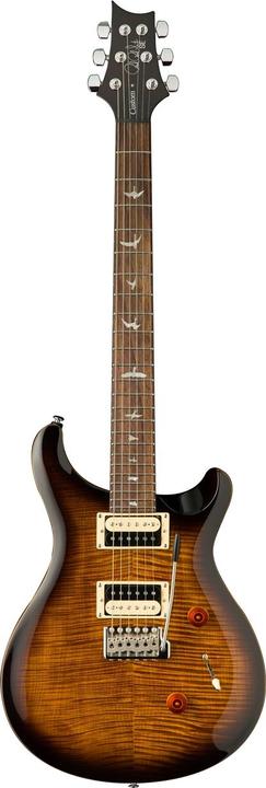 Produktbild PRS SE Custom 24 - Black Gold Burst (E-Gitarre, Mahogany Boden und Zargen, Carved Maple mit Flame Maple Veneer Decke)