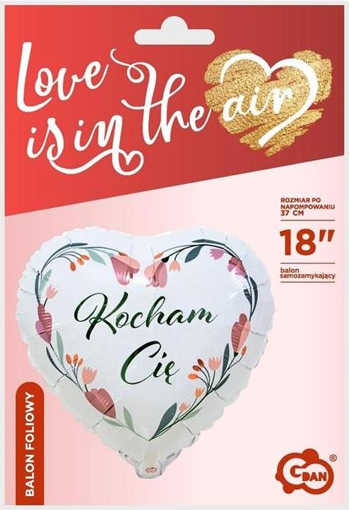 Actual product image GoDan I love you, white heart foil balloon (1 x)