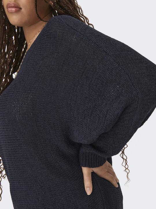 Actual product image Only Knit Fit Round Neck Plus Ribbed Cuffs Pullover Knitted Jumper (L)