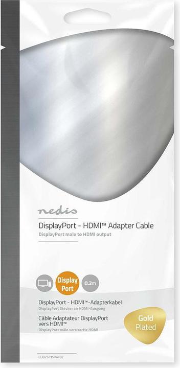 Immagine prodotto Nedis DisplayPort - Adattatore HDMI (0.20 m, DisplayPort, HDMI)